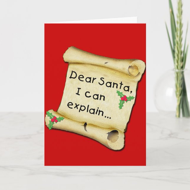 Dear Santa...I Can Explain Funny Kids Tshirt Holiday Card (Front)