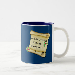 Dear Santa...I Can Explain Funny Kids Tshirt Two-Tone Coffee Mug