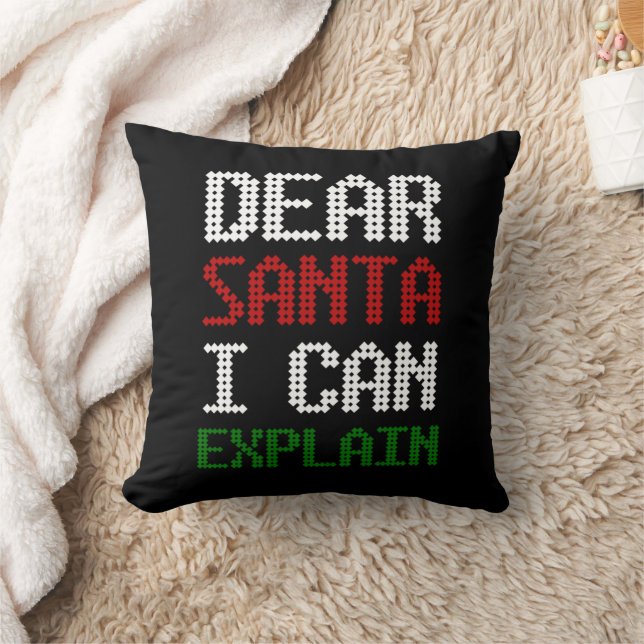  Dear Santa I Can Explain Funny Letter to Santa Cushion (Blanket)