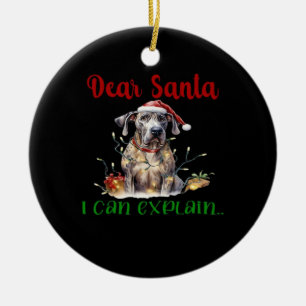 Dear Santa I Can Explain Great Dane Essential T-Sh Ceramic Ornament