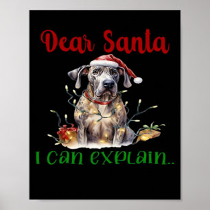 Dear Santa I Can Explain Great Dane Essential T-Sh Poster