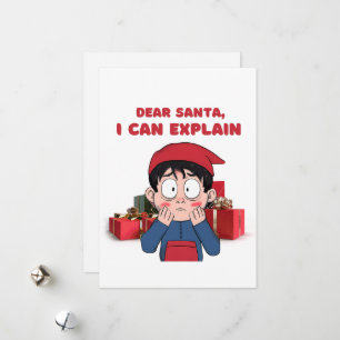 Dear Santa, I Can Explain Guilty Christmas Design Holiday Card