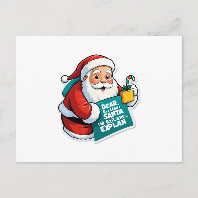 Dear Santa, I Can Explain... Holiday Postcard (Front)