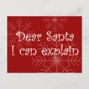 Dear Santa I can explain Holiday Postcard