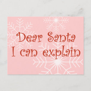 Dear Santa I can explain Holiday Postcard