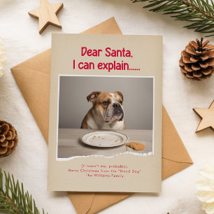 Dear Santa I Can Explain Pet Dog Photo Christmas Postcard