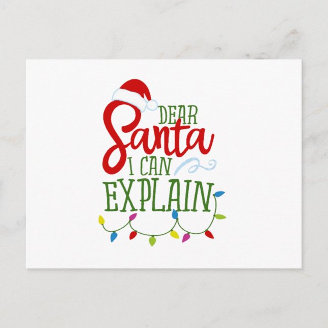 Dear Santa I Can Explain Postcard (Front)