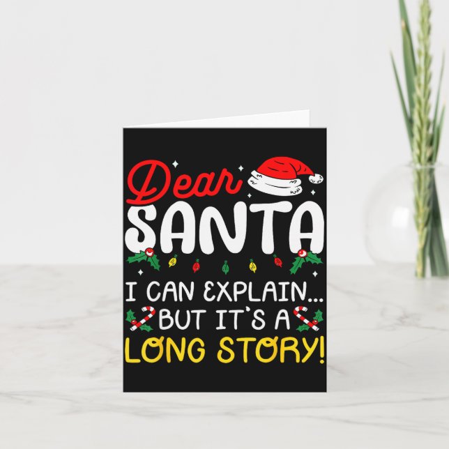 Dear Santa I Can Explain Pyjamas Family Matching C Card (Front)