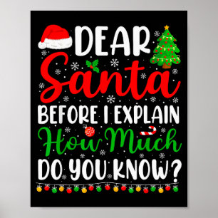 Dear Santa I Can Explain Shirt Kids Boys Funny Chr Poster