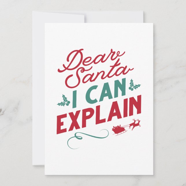 Dear Santa I Can Explain Thank You Card (Front)