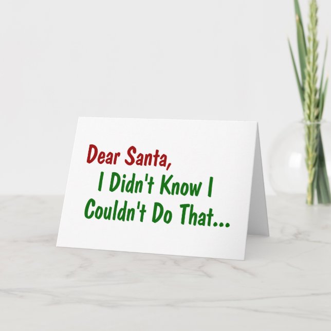 Dear Santa, I Didn't Know I Couldn't Do That Holiday Card (Front)