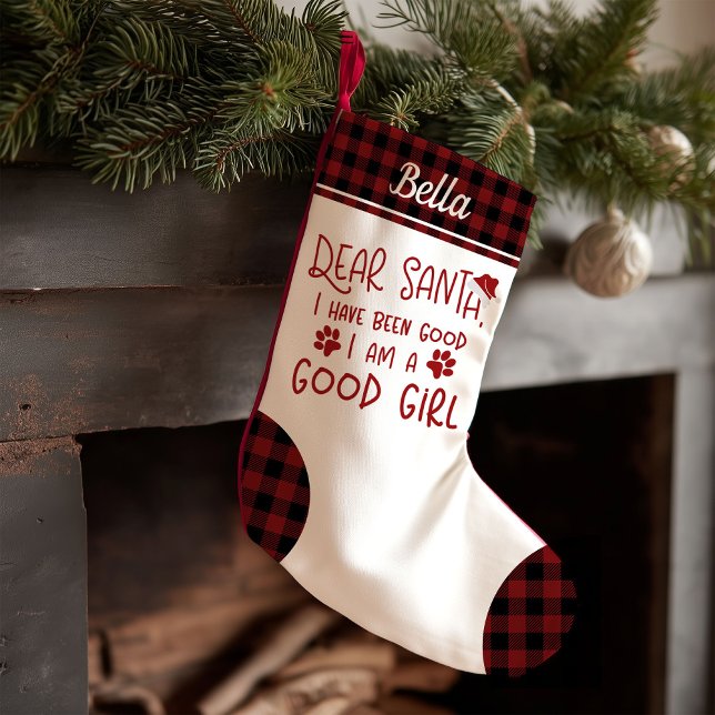 Dear Santa I Have Been Good Cute Funny Dog Small Christmas Stocking (Creator Uploaded)