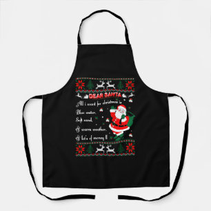 Dear Santa I Want For Christmas Lot Of Money Ugly Apron