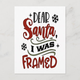 Dear Santa, I was Framed Christmas Holiday Announcement Postcard