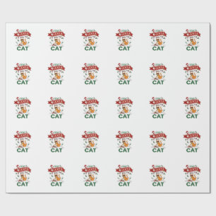 Dear Santa It Was Cat Orange Christmas Ornament Wrapping Paper