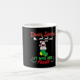 Dear Santa It Was Her Fault Siblings Matching Xmas Coffee Mug