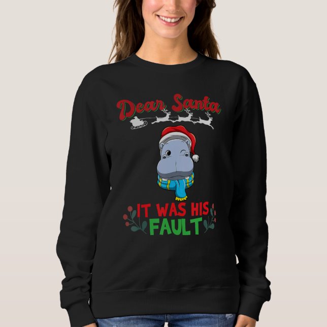 Dear Santa It Was His Fault Siblings Matching Xmas Sweatshirt (Front)