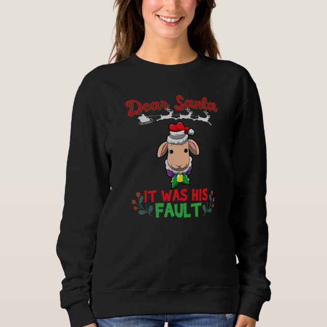 Dear Santa It Was His Fault Siblings Matching Xmas Sweatshirt (Front)