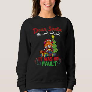 Dear Santa It Was His Fault Siblings Matching Xmas Sweatshirt