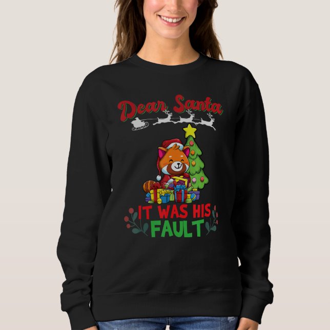 Dear Santa It Was His Fault Siblings Matching Xmas Sweatshirt (Front)