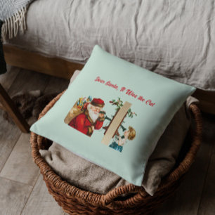 Dear Santa, it was the cat Vintage funny christmas Cushion