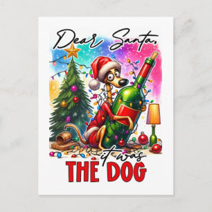 Dear Santa It Was the Dog – Funny Christmas Pet Postcard
