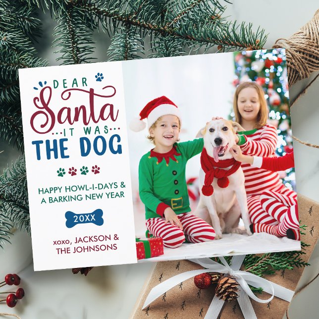 Dear Santa it was the Dog Funny Kids & Pet Photo Postcard (Creator Uploaded)