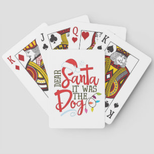 Dear Santa It Was The Dog Funny Playing Cards