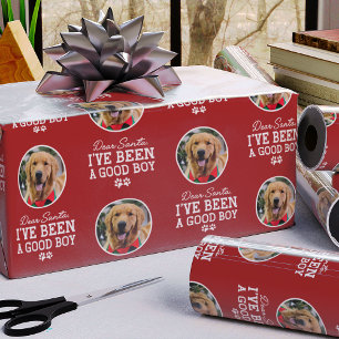 Dear Santa I've Been a Good Boy, Dog Photo Wrapping Paper