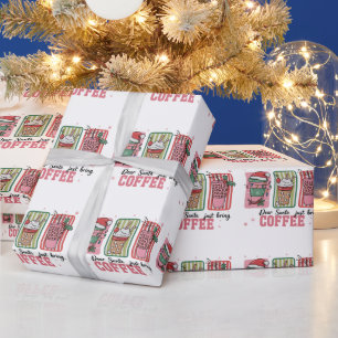 Dear Santa Just Bring Coffee Christmas Preppy Xmas Wrapping Paper