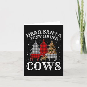 Dear Santa Just Bring Cows Christmas Buffalo Plaid Card