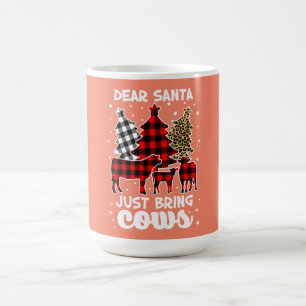 Dear Santa Just Bring Cows Christmas Buffalo Plaid Coffee Mug