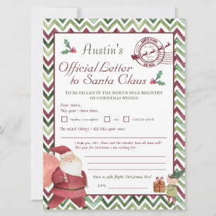 Dear Santa Kids Personalised Letter to Santa