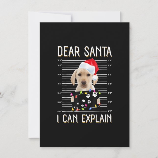 Dear Santa Labrador I Can Explain Christmas Dog Invitation (Front)