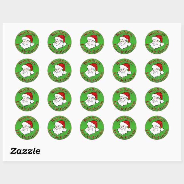 Dear Santa... let me explain Classic Round Sticker (Sheet)