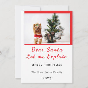 Dear Santa, Let Me Explain - Fun photo CHRISTMAS  Thank You Card