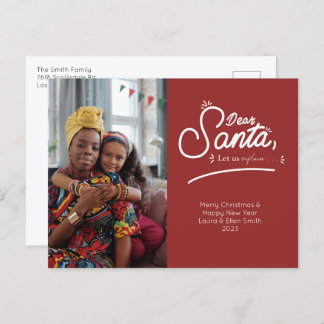 Dear Santa, Let Us Explain Photo Holiday Postcard