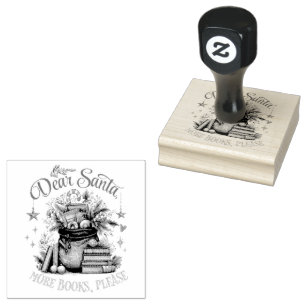 Dear Santa, More Books Please  Rubber Stamp