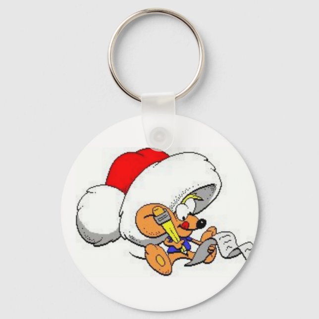 Dear Santa Mouse Key Ring (Front)