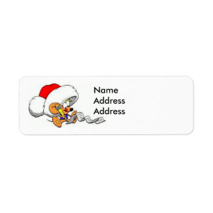 Dear Santa Mouse with List Address Label Return Address Label