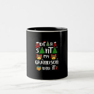 Dear Santa My Grandson Did It Christmas Two-Tone Coffee Mug