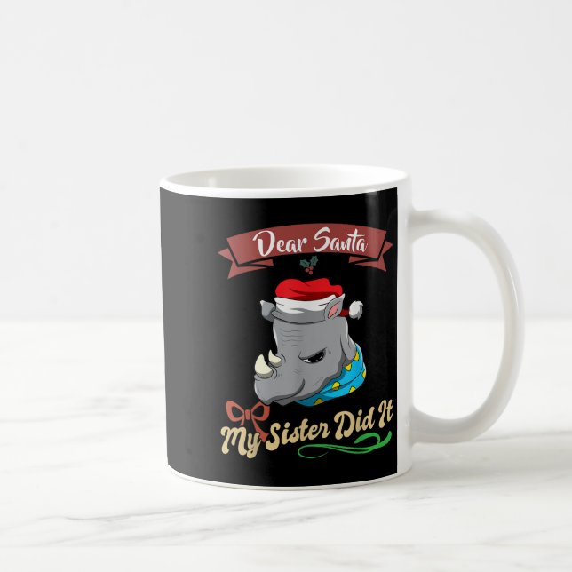Dear Santa My Sister Did It Siblings Christmas  Coffee Mug (Right)