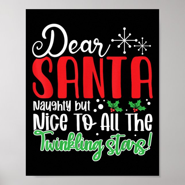 Dear Santa Naughty But Nice To All The Twinkling S Poster (Front)