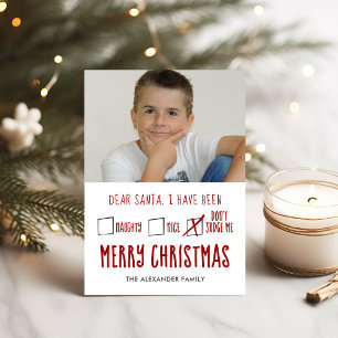 Dear Santa Naughty Nice Holiday Photo Card