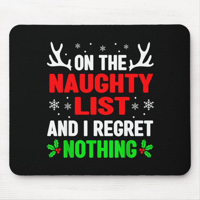 Dear Santa On Naughty List Funny Christmas Mens Wo Mouse Pad (Front)