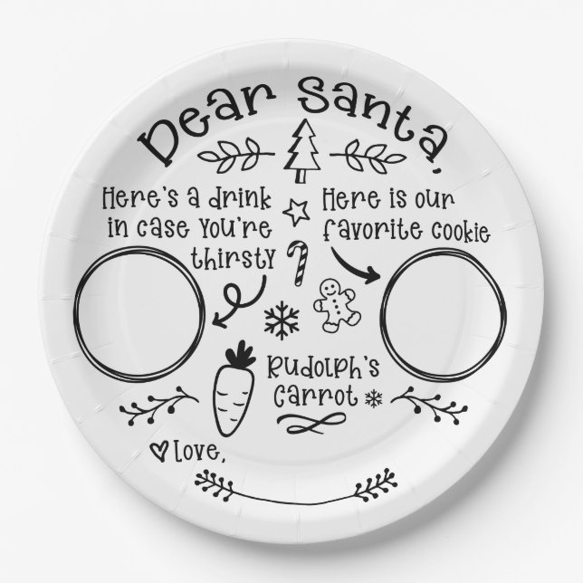 Dear Santa Paper Plate (Front)