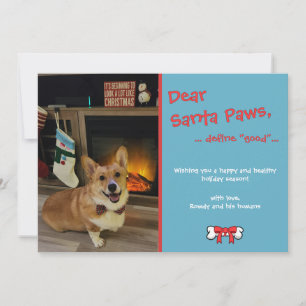 "Dear Santa Paws" Customisable Pet Holiday Card