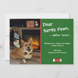 "Dear Santa Paws" Customisable Pet Holiday Card