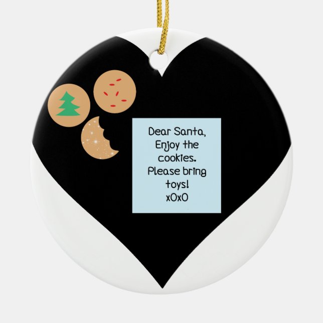 Dear Santa - Please Bring Toys Ceramic Ornament (Front)