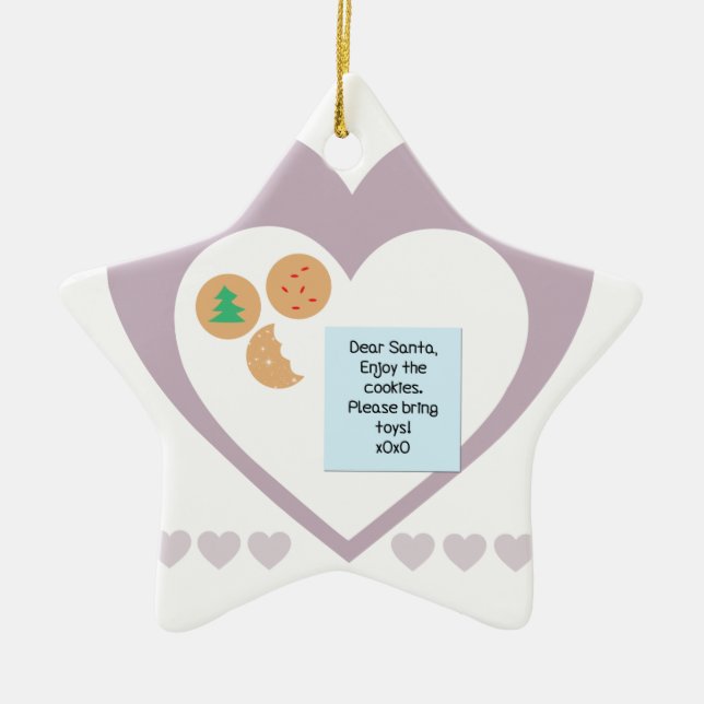 Dear Santa - Please Bring Toys Ceramic Tree Decoration (Front)